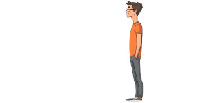 Side View Cartoon Man Vinyl Car Decal Sticker – Waterproof & UV-Resistant 8.0"