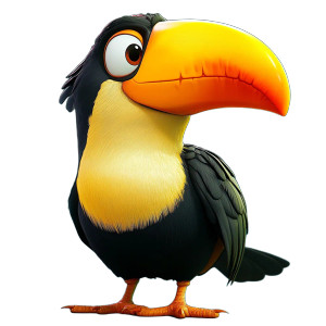 Silly Toucan Pixar Style Vinyl Car Decal Sticker – Waterproof & UV-Resistant 4.0"