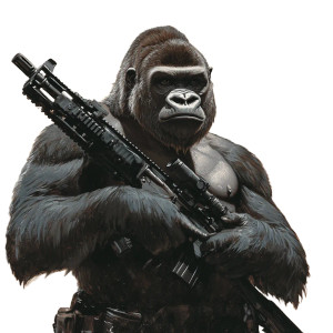 Silverback Gorilla Ar15 Vinyl Car Decal Sticker – Waterproof & UV-Resistant 4.0"