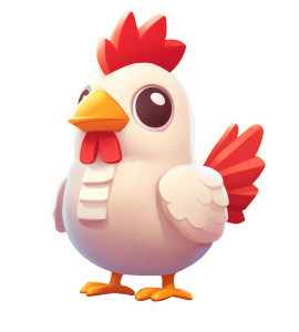 Simple Chicken Character Vinyl Car Decal Sticker – Waterproof & UV-Resistant 4.0"