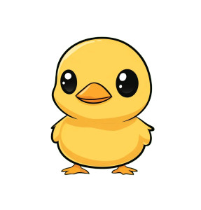 Simple Duck Drawing Vinyl Car Decal Sticker – Waterproof & UV-Resistant 4.0"