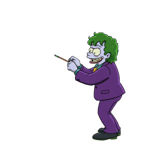 Simpsonized Joker Child Blackboard Vinyl Car Decal Sticker – Waterproof & UV-Resistant 4.0"