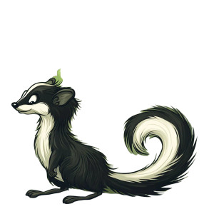 Skunk Tail Cartoon Vinyl Car Decal Sticker – Waterproof & UV-Resistant 4.0"