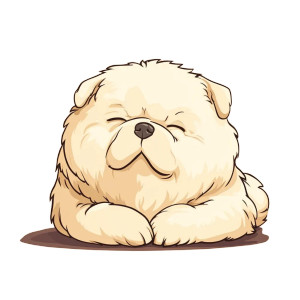 Sleepy Chowchow Vector Vinyl Car Decal Sticker – Waterproof & UV-Resistant 4.0"