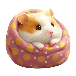 Sleepy Hamster Pink Yellow Socks Vinyl Car Decal Sticker – Waterproof & UV-Resistant 4.0"