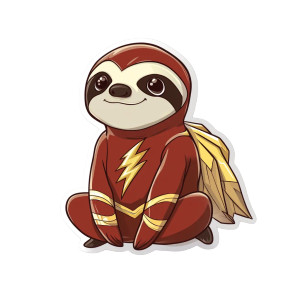 Sloth Flash Sticker Vinyl Car Decal Sticker – Waterproof & UV-Resistant 4.0"