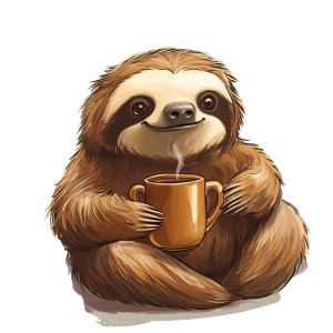 Sloth Holding Tea Vinyl Car Decal Sticker – Waterproof & UV-Resistant 4.0"