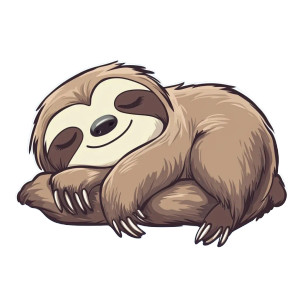 Sloth Napping Tshirt Design Vinyl Car Decal Sticker – Waterproof & UV-Resistant 4.0"