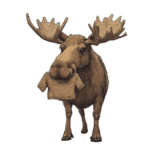 Small Moose Eating Tshirt Vinyl Car Decal Sticker – Waterproof & UV-Resistant 4.0" Small Moose Eating Tshirt Vinyl Car Decal Sticker – Waterproof & UV-Resistant 4.0"