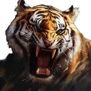 Aggressive Roaring Tiger Vinyl Car Decal Sticker – Waterproof & UV-Resistant 4.0"