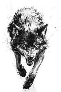 Angry Wolf Top View Vinyl Car Decal Sticker – Waterproof & UV-Resistant 4.0"