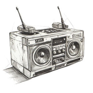 Boombox Hip Hop Sketch Vinyl Car Decal Sticker – Waterproof & UV-Resistant 4.0" Boombox Hip Hop Sketch Vinyl Car Decal Sticker – Waterproof & UV-Resistant 4.0"
