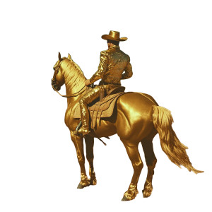 Cowboy Gold Horse Desert Vinyl Car Decal Sticker – Waterproof & UV-Resistant 4.0"