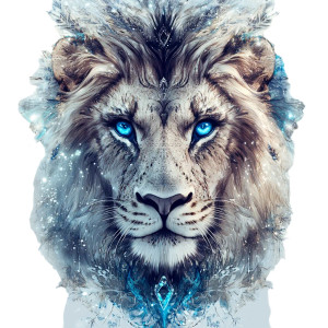 Diamond Lion Blue Eyes Vinyl Car Decal Sticker – Waterproof & UV-Resistant 4.0"