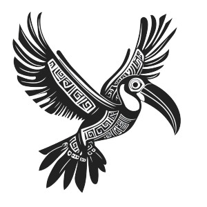 Flying Pelican Mayan Symbol Vinyl Car Decal Sticker – Waterproof & UV-Resistant 4.0"