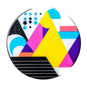 Geometric Car Coaster Neon Vinyl Car Decal Sticker – Waterproof & UV-Resistant 4.0"
