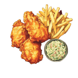 50S Fish Chips Coleslaw Vinyl Car Decal Sticker – Waterproof & UV-Resistant 4.0"