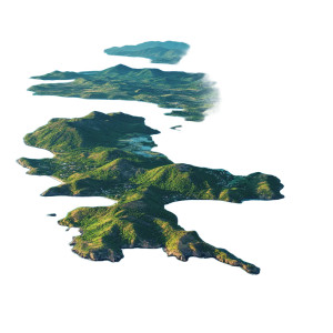 Aerial Caribbean Islands Vinyl Car Decal Sticker – Waterproof & UV-Resistant 4.0"