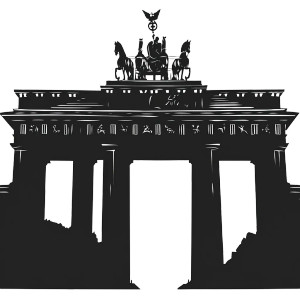 Brandenburg Gate Silhouette Vinyl Car Decal Sticker – Waterproof & UV-Resistant 4.0"