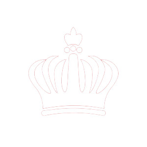 Crown Badge Red White Vinyl Car Decal Sticker – Waterproof & UV-Resistant 4.0"