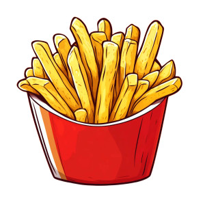 Delicious French Fries Cartoon Vinyl Car Decal Sticker – Waterproof & UV-Resistant 4.0"
