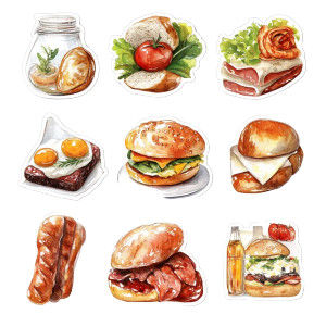Food Watercolor Sticker Cartoon Vinyl Car Decal Sticker – Waterproof & UV-Resistant 4.0"