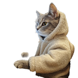 Grey Cat Working Computer Vinyl Car Decal Sticker – Waterproof & UV-Resistant 4.0"