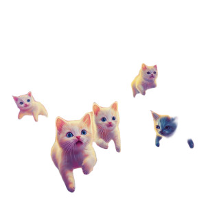 Kittens Neon Landscape Vinyl Car Decal Sticker – Waterproof & UV-Resistant 4.0"