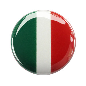 Italian Flag Button Pin Vinyl Car Decal Sticker – Waterproof & UV-Resistant 4.0"