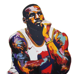 Lebron Picasso Pose Vinyl Car Decal Sticker – Waterproof & UV-Resistant 4.0"