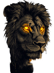 Lion Glowing Eyes Tshirt Vinyl Car Decal Sticker – Waterproof & UV-Resistant 4.0"