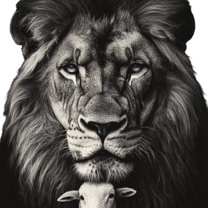 Lion Lamb Protection Vinyl Car Decal Sticker – Waterproof & UV-Resistant 4.0" Lion Lamb Protection Vinyl Car Decal Sticker – Waterproof & UV-Resistant 4.0"