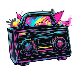 Neon Boombox Sticker Vinyl Car Decal Sticker – Waterproof & UV-Resistant 4.0" Neon Boombox Sticker Vinyl Car Decal Sticker – Waterproof & UV-Resistant 4.0"