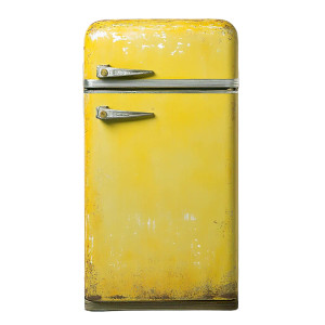 Old Fridge White Background Vinyl Car Decal Sticker – Waterproof & UV-Resistant 4.0"