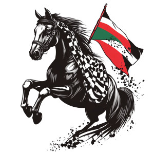 Palestine Horse Logo Vinyl Car Decal Sticker – Waterproof & UV-Resistant 4.0"