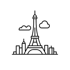 Paris Line Art Vinyl Car Decal Sticker – Waterproof & UV-Resistant 4.0"