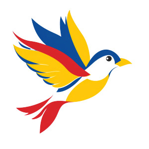 Primary Colors Bird Logo Vinyl Car Decal Sticker – Waterproof & UV-Resistant 4.0"