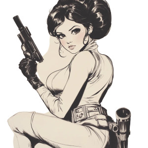 Princess Leia Frank Cho Vinyl Car Decal Sticker – Waterproof & UV-Resistant 4.0"