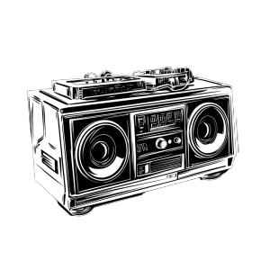 Radio Monochrome Hiphop Logo Vinyl Car Decal Sticker – Waterproof & UV-Resistant 4.0"