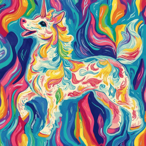 Rainbow Unicorn Dog Vinyl Car Decal Sticker – Waterproof & UV-Resistant 4.0"