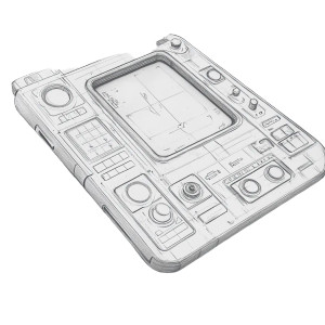 Retro Futuristic Tablet Blueprint Vinyl Car Decal Sticker – Waterproof & UV-Resistant 4.0"