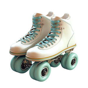 Roller Skates White Background Vinyl Car Decal Sticker – Waterproof & UV-Resistant 4.0"