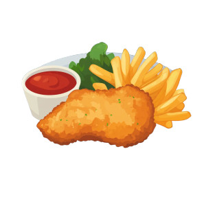 Schnitzel Fries Icon Vinyl Car Decal Sticker – Waterproof & UV-Resistant 4.0"