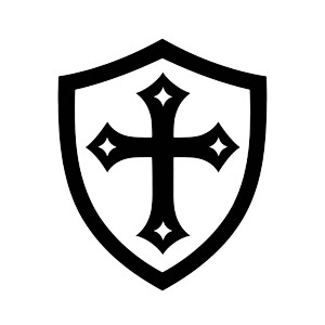 Shield Cross Icon Vinyl Car Decal Sticker – Waterproof & UV-Resistant 4.0"