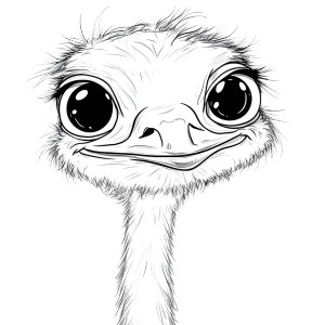 Smiling Ostrich Coloring Page Vinyl Car Decal Sticker – Waterproof & UV-Resistant 4.0"
