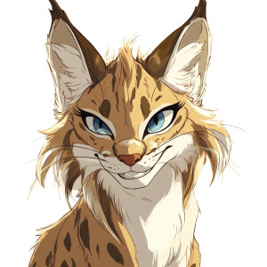 Smirking Female Lynx Fursona Vinyl Car Decal Sticker – Waterproof & UV-Resistant 4.0"
