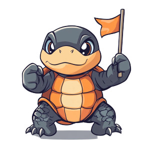 Snapping Turtle Character Vinyl Car Decal Sticker – Waterproof & UV-Resistant 4.0"