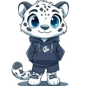 Snow Leopard Mascot 2D Vinyl Car Decal Sticker – Waterproof & UV-Resistant 4.0"