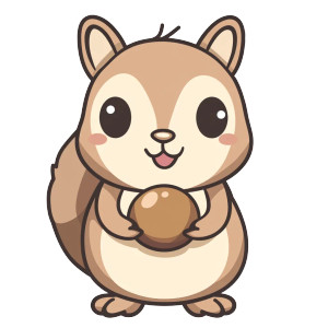 Squirrel Chestnut Line Drawing Vinyl Car Decal Sticker – Waterproof & UV-Resistant 4.0"