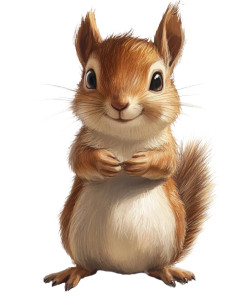 Squirrel Children Book Realistic Cartoon Vinyl Car Decal Sticker – Waterproof & UV-Resistant 4.0"